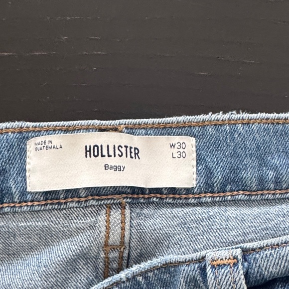 Hollister Men's Light Wash Baggy Cargo Jean Size 30 - Picture 2 of 6